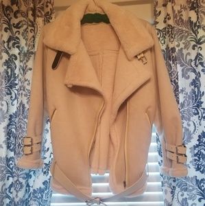 Feux fur/leather moto jacket